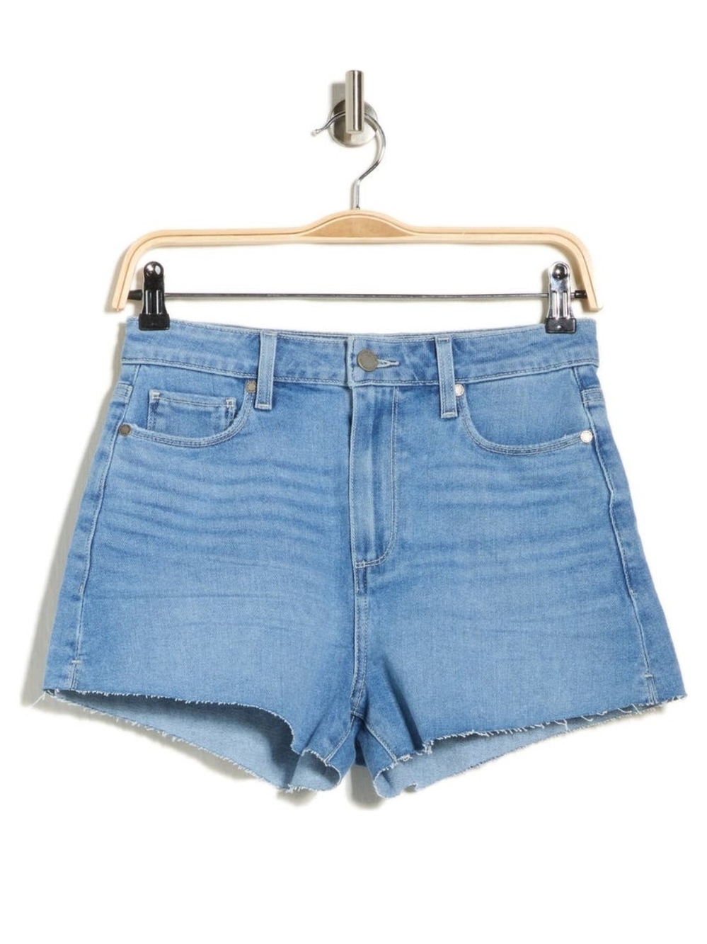 PAIGE Light Wash High-Rise Denim Shorts Size 31